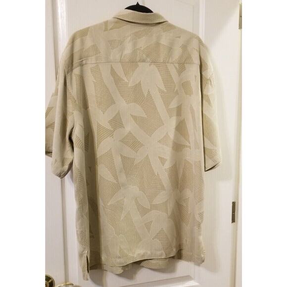 Tori Richard - Gold 100% Silk Button Up Short Sleeve Classic Hawaiian Size XL - Picture 3 of 7